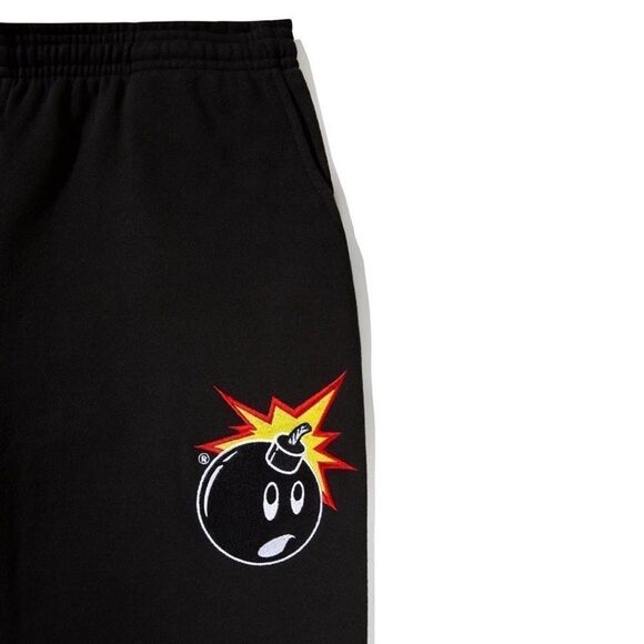 The Hundreds “Adam Bomb” Chenille Patch Black Sweatpants Men SZ S NWT - Picture 5 of 9